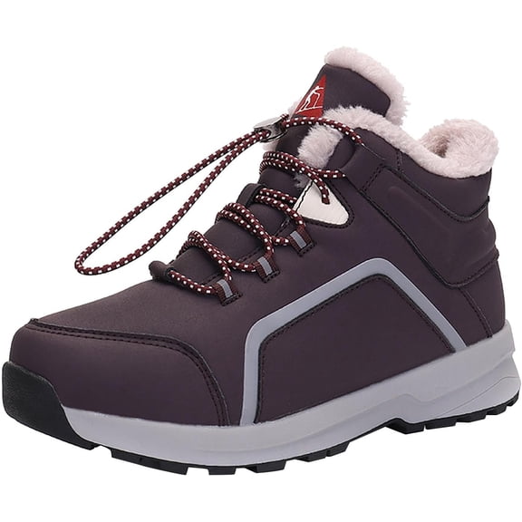 Winter Boots for Women Wide Width Womens Suede Booties Stylish Winter Boots Walking Shoes Women Closed Head Cute Cozy Waterproof Lace Up Anti-Slip Warm