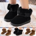 thumbnail image 1 of Winter Boots for Girls Soft Warm Furry Wide Width Ankle Booties Plush Fluffy Platform Non Slip Walking Shoes for Cold Weather, 1 of 6