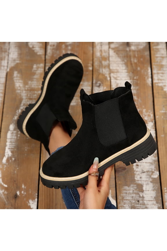 Winter Boots for Women, Snow Boots Warm Fur Lined Comfortable Ankle Waterproof Anti Slip Chelsea Boot (Black,39)