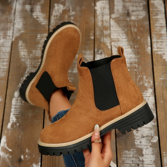 Winter Boots for Women, Snow Boots Warm Fur Lined Comfortable Ankle Waterproof Anti Slip Chelsea Boot (Brown,37)