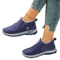 thumbnail image 1 of Winter Boots for Women Thickened Warm Plush Lined Slip on Ankle Snow Boots Nonslip Cold Weather Outdoor Sneakers Hiking Shoes Purple Size 7.5, 1 of 6