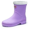 thumbnail image 1 of Winter Boots for Women Winter Lined Rain Boots with Reinforced Edging and Soles Mid Calf Rubber Boots for Purple , 40 Size, 1 of 6
