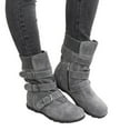 thumbnail image 1 of Winter Boots for Womens,Low Heel Slip On Casual Ankle Boots with Ring Buckle and Side Zipper Buckle Winter Bootie Gray Women Sandal, 1 of 6