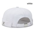 thumbnail image 1 of Winter Boy Girls Adjustable Solid Color Washed Style Cotton Vintage Dome Hat Melon Beanie Cap Brimless Hat Brimless Docker Cap WHITE, 1 of 8