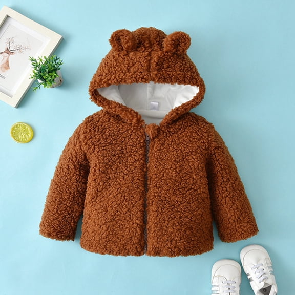 Winter Boys Coat Warm Zipper Outwear Kids Hooded Wool Jacket with Pockets Ideal for Active Children