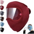 thumbnail image 1 of Winter Breathable Warm Masks With Full Face Protection, Fleece Thermal Mask with Removable Goggles, Winter Running Warm Mask, Full Face Protection, Windproof No Fog, Unisex (Wine), 1 of 12