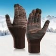 thumbnail image 1 of Winter Brown Upgraded Touch-Screen Anti-Slip Gloves Elastic Thermal Soft Knit Lining For Men Women, 1 of 2