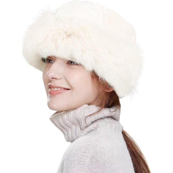 Winter Bucket Hat Fluffy Faux Fur Fisherman Plush Warm Hats Cute Fuzzy Bucket Hat for Women