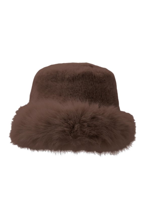 Winter Bucket Hat Ladies Fluffy Snow Hat Windproof Thickened Design for Women Girls Shopping Skiing