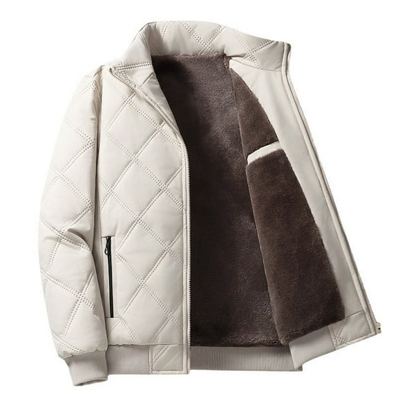 Winter Business Jacket Men's Stand Up Collar Windproof Clothes With Thick Padded