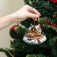 thumbnail image 1 of Winter Cabin Acrylic Christmas Ornament - Snowy Cottage Hanging Decoration for Trees Mantels Gift Tags Festive Home Decor(E), 1 of 6