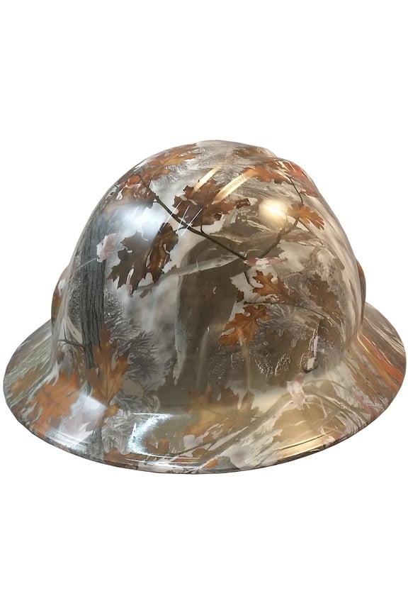 Winter Camo Hydro Dipped Hard Hats Full Brim Style Design