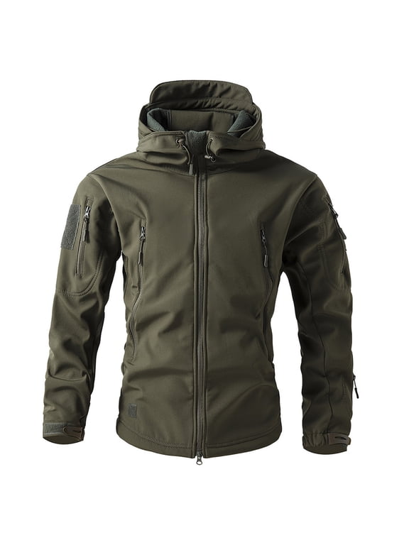 Winter Jackets for Men Softshell Fleece Autumn Winter Jackets Windbreaker Waterproof Outdoor Hooded Rain Coats