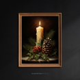thumbnail image 1 of Winter Candle And Pinecone Still Life, Holly Berries Decor, Rustic Winter Decor, Winter Accessories Wall Art, G400 Home Decor #1782, 12x18 UNFRAMED, 1 of 3