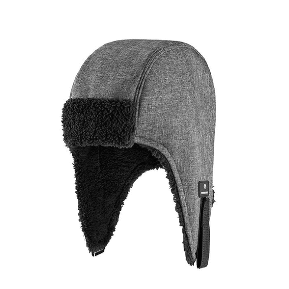 ROCKBROS Gray Winter Hat Thermal Fleece Windproof Warm Earflaps Unisex Outdoor Cap