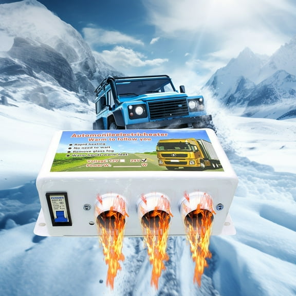 Winter Car Heater 12V Fast Heating Defroster and Demister, High Efficiency Three Hole Automobile Heater, Portable Car Interior Warmer for Windshield Defrosting and Cold Weather Driving