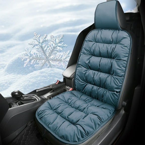 Winter Car Seat Cushions for Front Seats – Ultra Soft Heated Car Seat Pad Warm Cover | Non-Slip Thickened Fleece Liner Accessories for Truck SUV Sedan | Blue Auto Warming Mat (Set of 1)
