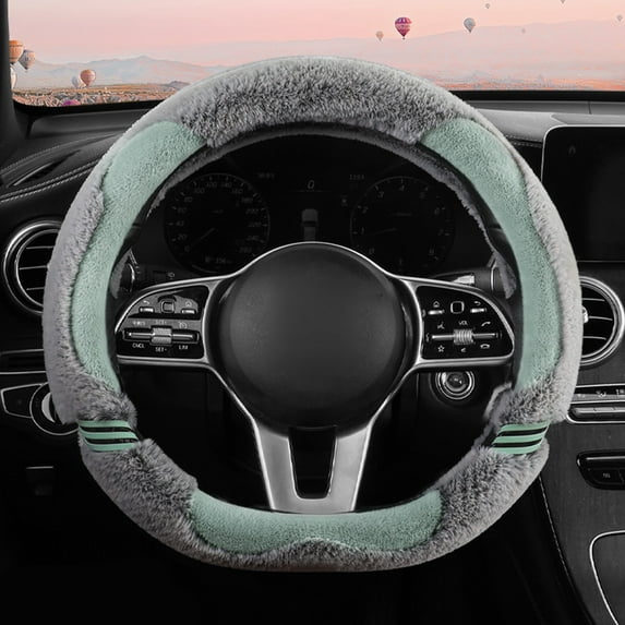 Winter Car Steering Wheel Cover | Non-Slip Grip | Universal 14.5-15 Inch Size | Soft Warm Handlebar Cover for Women & Girls | Anti-Freeze Driving Comfort
