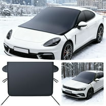 Winter Car Windshield Snow Cover - Waterproof Oxford Fabric Anti-Frost/Snow Guard, Wind-Resistant Auto Front Window Protector, Easy-Install Cold Weather Vehicle Shield for Cars, 59.1*43.3, Black