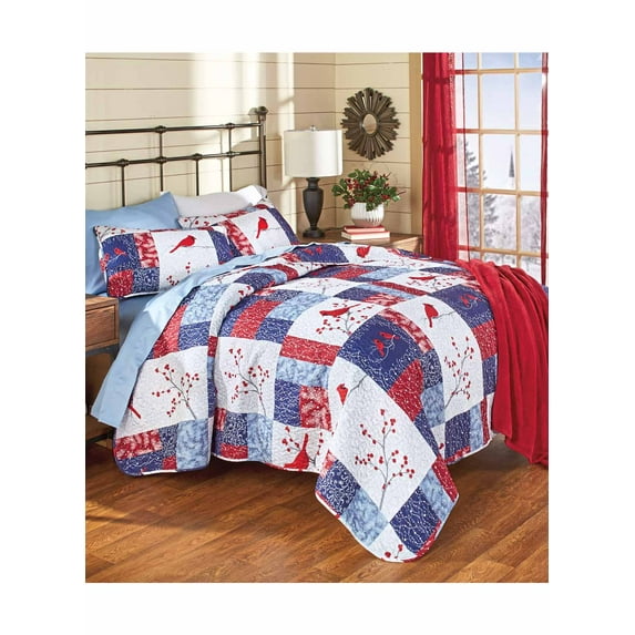 Winter Cardinal Quilt Set - King
