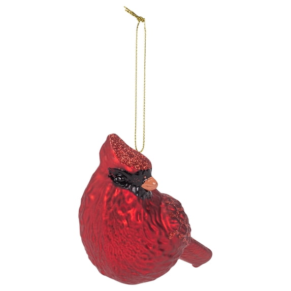 Winter Cardinal Rosy Red 5.25 inch Glass Holiday Decorative Hanging Ornament