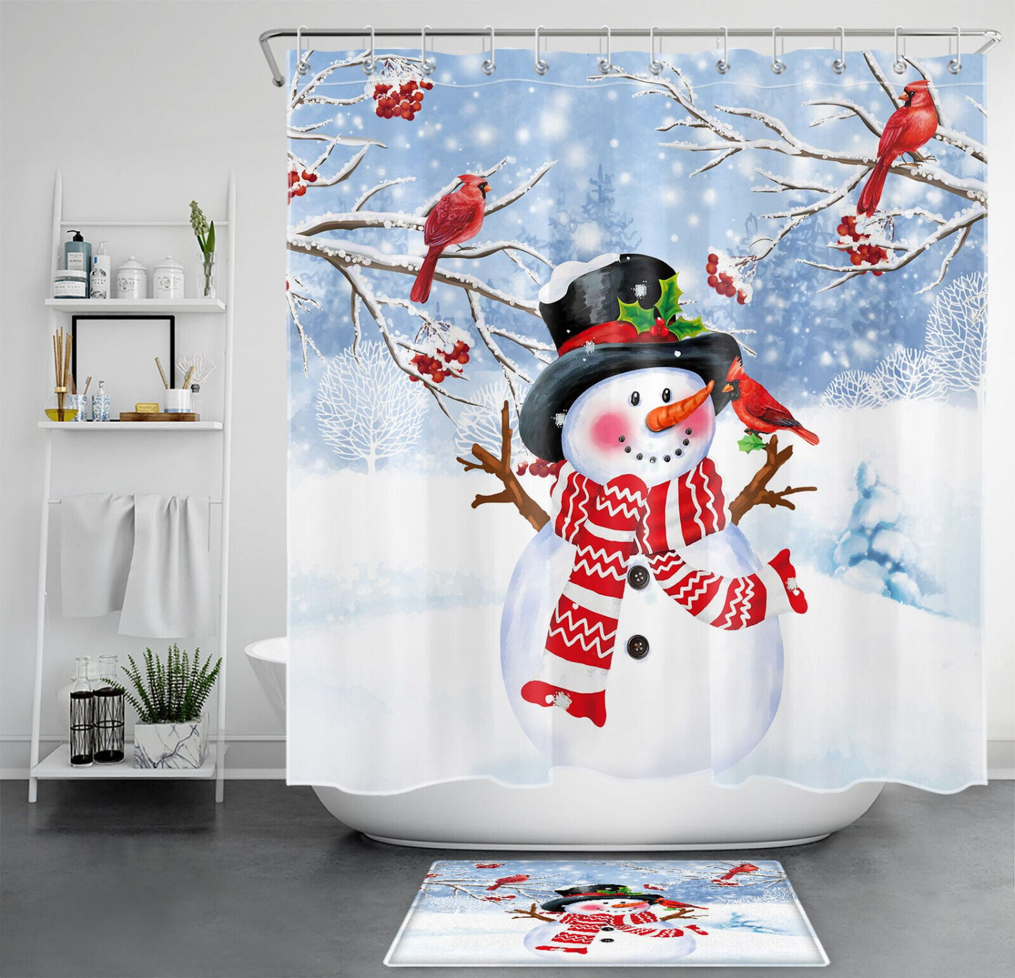 Winter Cardinal Snowman Bath Set - Festive and Charming Holiday ...