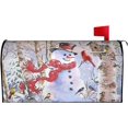 thumbnail image 1 of Winter Cardinals Mailbox Covers Magnetic Standard Size 18" X 21" Christmas Snowman Mailbox Cover Mailbox Wraps Mailbox Decals Post Letter Box Cover for Holiday Garden Yard Decor, 1 of 6