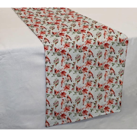 Winter Cardinals Table Runner by Penny's Needful Things (4 Feet Long - STRAIGHT)
