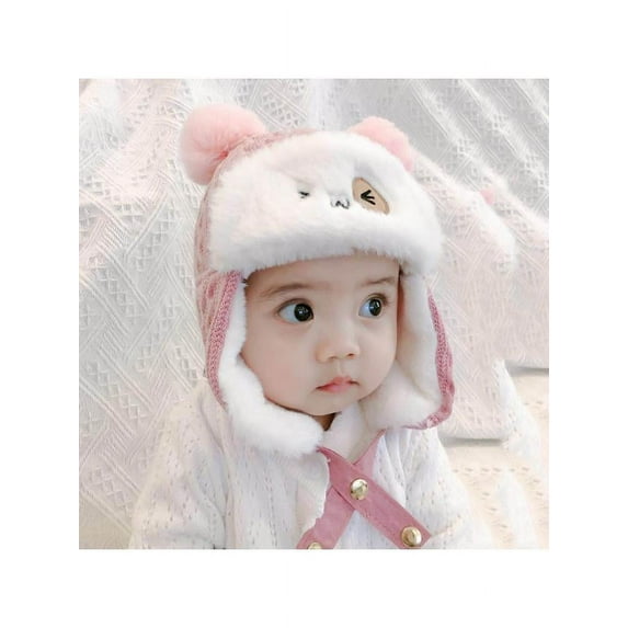 Winter Cartoon Baby Plus Velvet Warm Hat Thickened Windproof Earmuffs Lei Feng Fleece Hat 6-24M