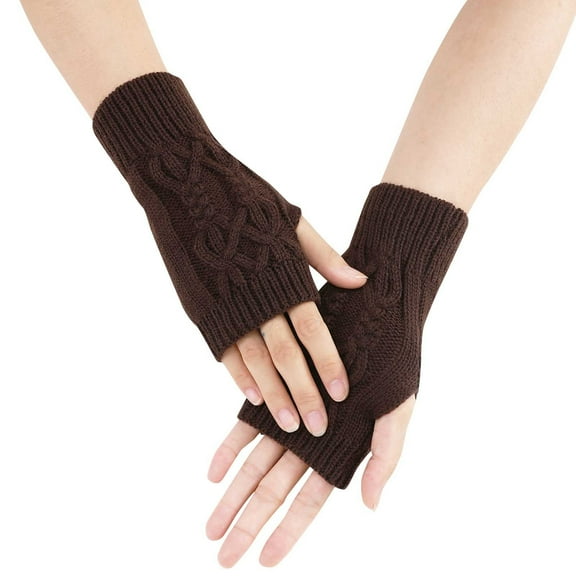 Winter Casual Comfortable Solid Color Keep Warm Knitted Gloves for Women Thermal Safety Comfy Workout Gym Gloves for Driving Cycling Running Hiking Skiing