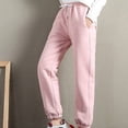 thumbnail image 1 of Winter Casual Pants Women's Stretchy Warm Thick Trousers Leggings Pants Sweatpants Fleece Lined PINK M, 1 of 8