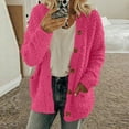 thumbnail image 1 of Winter Casual Sweater Coats Open Front Button Up Sweaters for Women Women's Casual Solid Color Sweatshirts Comfy Warm Fuzzy Long Sleeve Jackets, 1 of 6