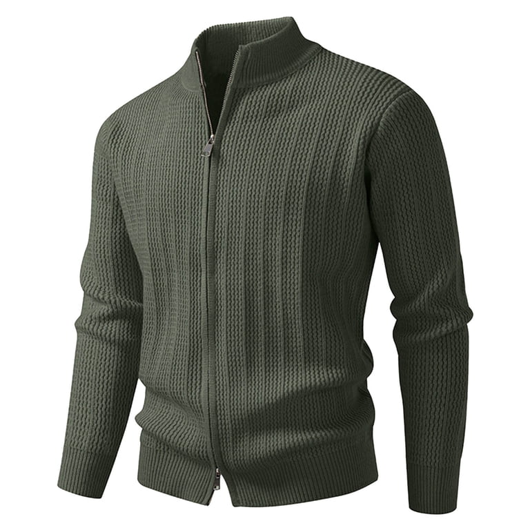 mens winter dress sweater Winter Casual Zip Up Knit Sweater Coat Half High Neck Comfortable Warm  Lined Outerwear For Cold Weather Men's Cozy Jacket Men Casual Dress Sweater  Long Sleeve Hoodie Mens Long Hooded Sweatshirt -