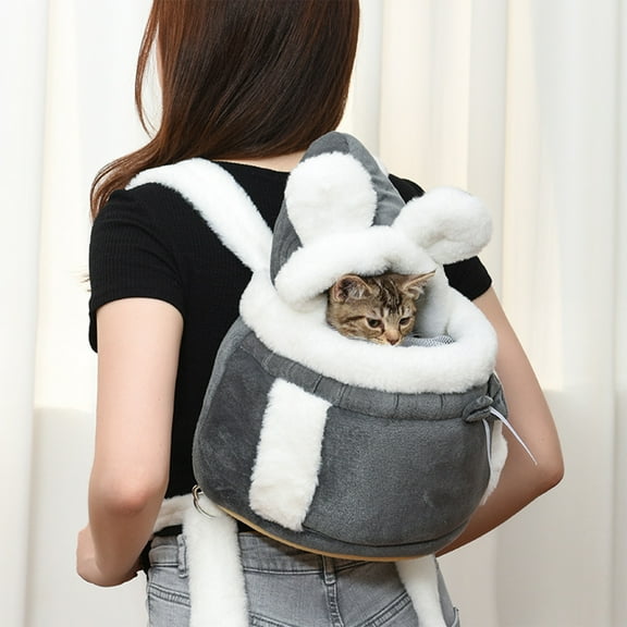 Winter Cat Backpack, Cute Indoor Pet Carrier, Soft Fabric, Portable Travel Bag, Stylish Design, For Cats, Outdoor Adventures, Pet Gear, Safe Comfortable Space TOPLIU