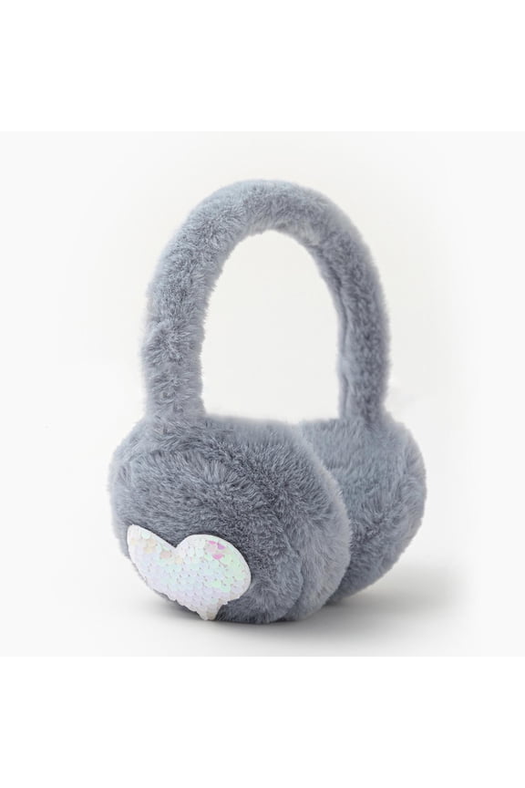 Winter Cat Ear Earmuff Sequin Heart Shape Ear Muf Adjustable Girls Women Ear Warmers Pluh Outdoor Ear Covers Winter Winter Headband 180 Earmuffs Youth Toddler Earmuffs Gloves Cute Earmuffs Women