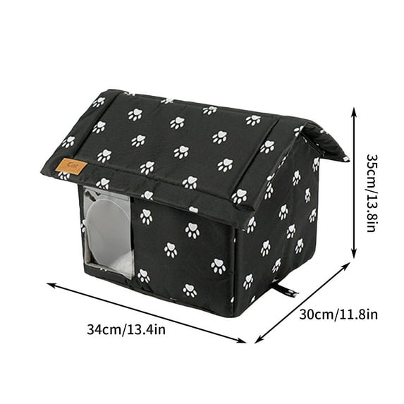 Winter Cat House Outdoor - Waterproof Foldable Shelter for Stray Cats (Insulated PVC with Sponge Lining) Portable Feral Cat Shelter