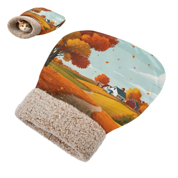 Winter Cat Sleeping Bag For Indoor Pet Sleeping Bag 18.9'x22.8' Countryside Landscape