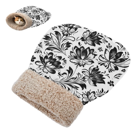 Winter Cat Sleeping Bag For Indoor Pet Sleeping Bag 18.9'x22.8' Flower Elements