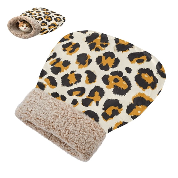 Winter Cat Sleeping Bag For Indoor Pet Sleeping Bag 18.9'x22.8' Leopard