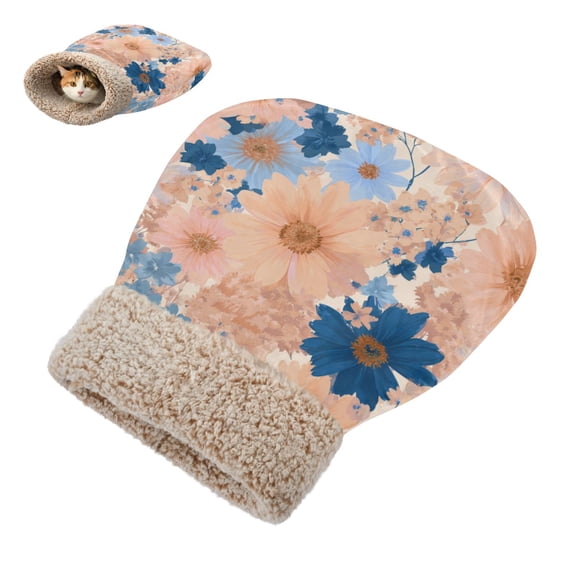 Winter Cat Sleeping Bag For Indoor Pet Sleeping Bag 18.9'x22.8' Pastel Peach