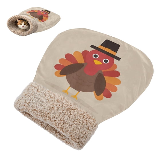 Winter Cat Sleeping Bag For Indoor Pet Sleeping Bag 18.9'x22.8' Simple Cartoon Turkey
