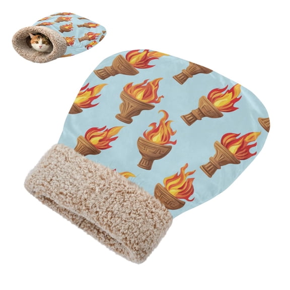 Winter Cat Sleeping Bag For Indoor Pet Sleeping Bag 18.9'x22.8' Torch Vector