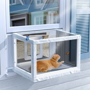 Winter Cat Window Box   Cat Window Perch Catio with Windproof Cover & Cat Door