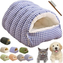 Winter Cave,Warmth Cozy Comfort Plush Pet Cave,Cute Cozy Safe Hideaway Cat Bed with Removable Cushion,Warm Soft Removable Washable for Cats and Dogs