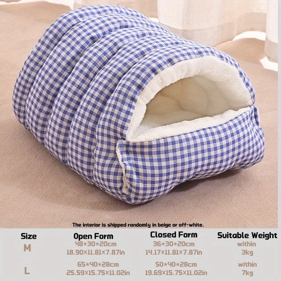 Winter Cave for cat Bed for Cats - Semi-Enclosed Detachable for cat Bed with Thickened Insulation, Oversized & Thickened Insulated House for Cats & Dogs