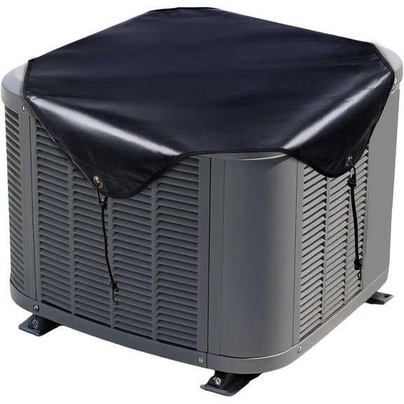 Winter Central Air Conditioner  Covers for Outside Unit,  Top Defender, Fits  Central AC Units, Protects Condenser Compressor (Black Imper Meable, 36'' x 36'')