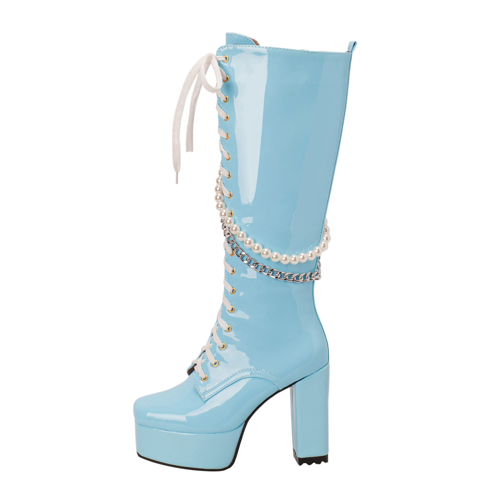 Winter Boots for Women,Solid Color Square Toe Thick High Winter Boots for Women,Solid Color Square Toe Thick High
