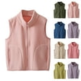 thumbnail image 1 of Winter Children's Vest Toddler Tween Kids Boys Girls Solid Color Lightweight Sleeveless Zipper with Pockets Casual Outerwear Jacket Pink 9 Years, 1 of 9