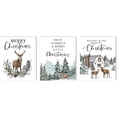 thumbnail image 1 of Winter Christmas Canvas Wall Art:Christmas Tree Forest Pictures Nature Painting Reindeer Prints Snowy Scene Xmas Holiday Decorations Rustic Barn Farmhouse Christmas Wall Decor(Set of 3,12x15 Inch), 1 of 6