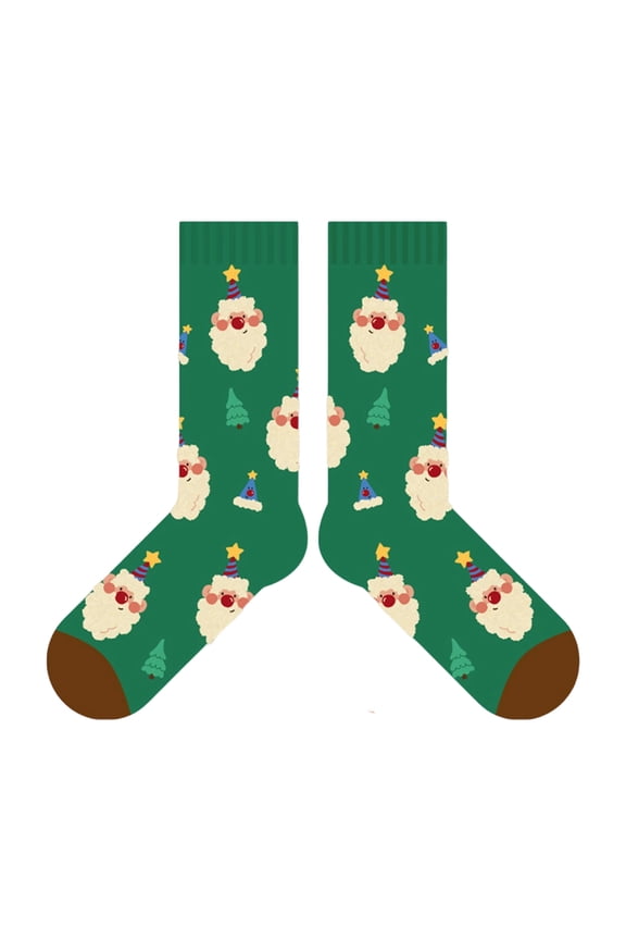 Winter Christmas Cartoon Print Socks Women Men Soft Cotton Blend Breathable Ankle Socks For Cold Weather Activity Gift